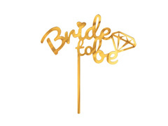 Plexi torta topper Arany menyasszony lesz - 1 db.