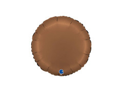 Csokoládé szatén kerek fólialufi - 14" - 1 db.
