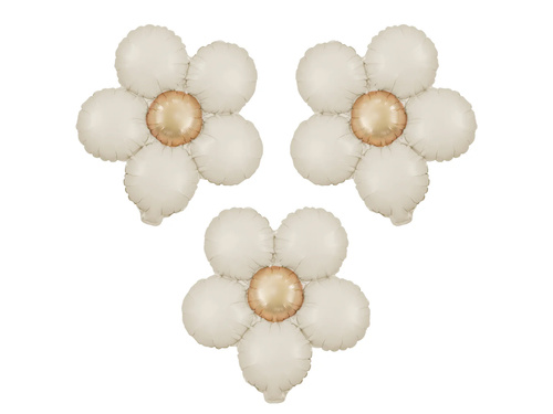 Krémszínű virágos fólialufi - 33 cm - 3 db.