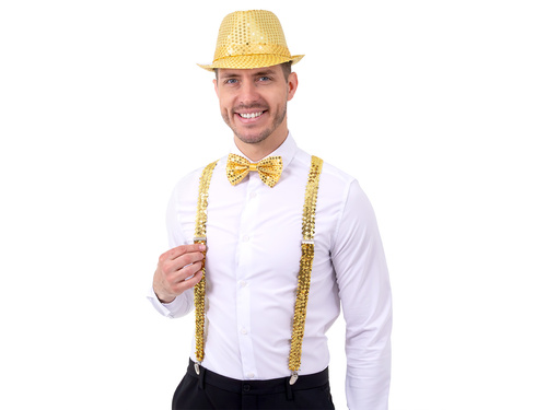 Arany flitteres kalap - 1 db.