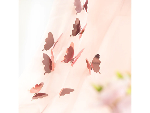 Pillangó matricák rózsaszín arany - 12 db.