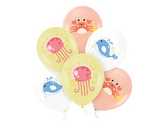 Latex lufi Tengeri állatok - 30 cm - 6 db.