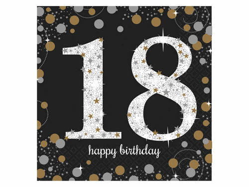 Tizennyolcadik születésnapi szalvéta - 33 cm - 16 db.