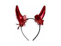 Fejpánt piros szarvak Ördög