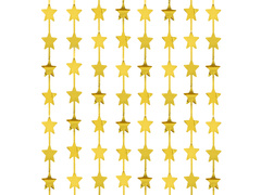 Fémszínű arany csillagfüggöny - 100 x 200 cm