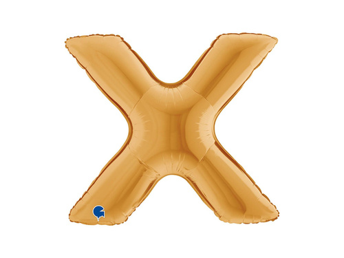 Fólia lufi X betű arany - 40" - 1 db.