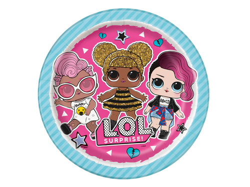 LOL Surprise születésnapi papírtányér - 23 cm - 8 db.