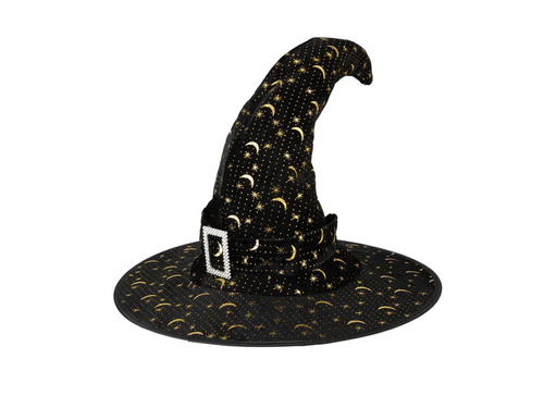 Boszorkánysapka arany csillagokkal - 1 db.