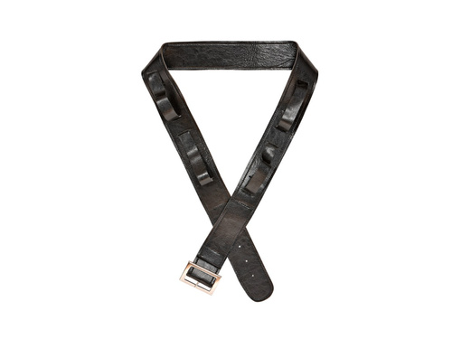 Fekete öv 4 kard- és fegyvertáskával - bőrszerű