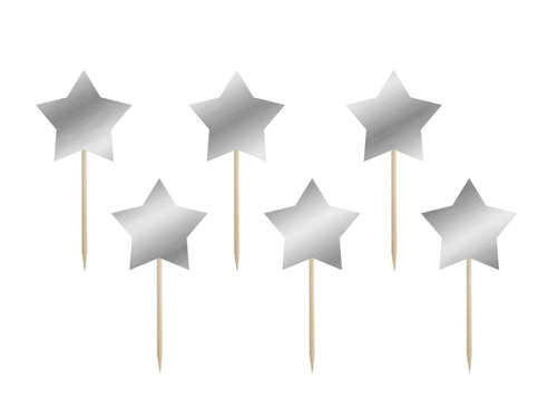 Ezüst csillagtollak - 7 cm - 6 db.