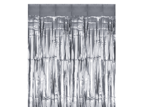 Függöny - Ajtófüggöny ezüst metál - 100 x 200 cm