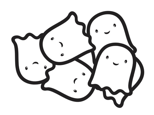 Kétoldalas dekoráció Happy Ghost - 12 db.