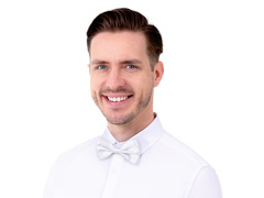 Klasszikus fehér csokornyakkendő - 7 x 12 cm - 1 db.