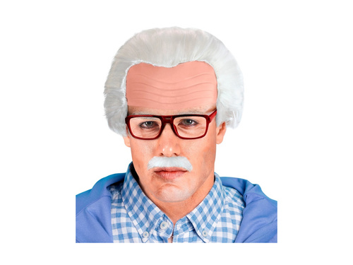 Nagyapa fejdísze bajusszal és szemüveggel