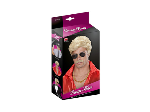 Szőke Playboy Dream Hair paróka bajusszal