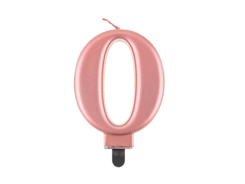 Fém szám gyertya rózsaarany - 0 - nulla