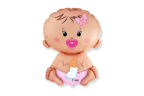 Baba lány fóliából készült lufi - 33 x 23 cm - 1 db.