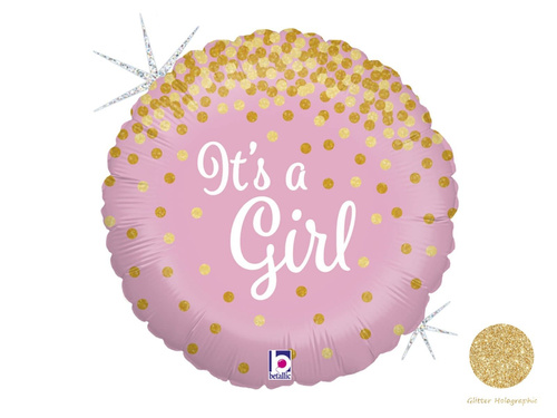 It's a Girl rózsaszín fólialufi - 46 cm - 1 db.