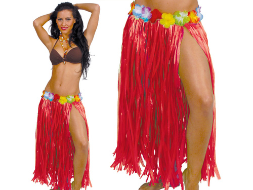 Hawaii szoknya hosszú piros - 1 db.