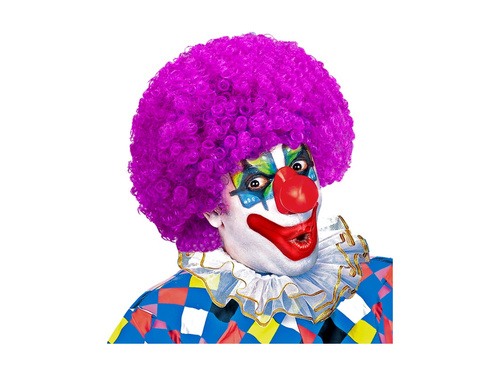 Göndör bohóc paróka lila afro haj
