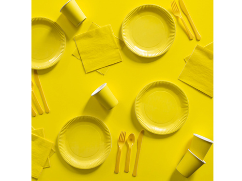 Műanyag evőeszköz sárga - 24 db.