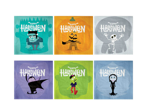 Halloween Monsters szalvéták - 33 cm - 12 db.