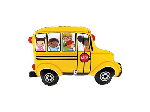 Fólia léggömb alakú iskolabusz - 29" - 1 db.