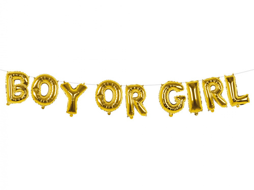 Fiú vagy lány arany füzéres fólialufi - 4 m - 1 szett