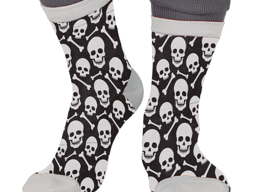 Halloween zokni felnőtteknek Koponya - 1 pár