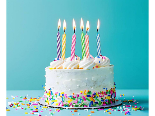 Színes születésnapi gyertyák - 6 cm - 24 db.