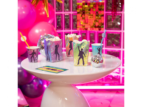 Retro diszkó popcorn dobozok - 6 db.