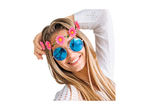 Rózsaszín virágos fejpánt