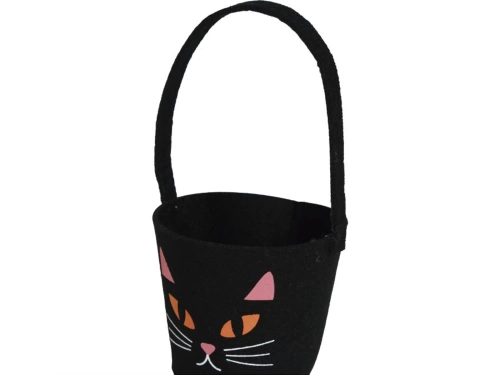 Fekete macska filc vödör - 1 db.