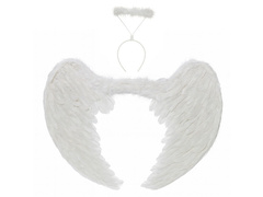 Angyalszárny készlet fehér 80 x 60 cm és Aureole