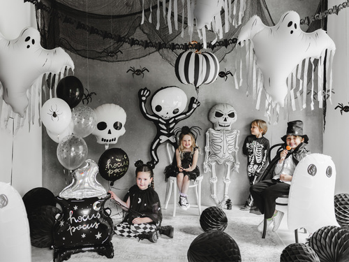 Halloween fóliából készült szellem lufi - 93x86 cm - 1 db.