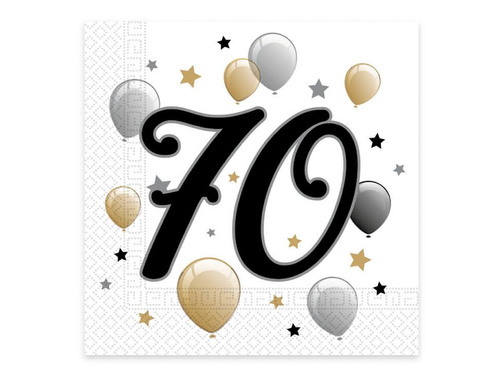 70. születésnapi szalvéta - 33 cm - 20 db.