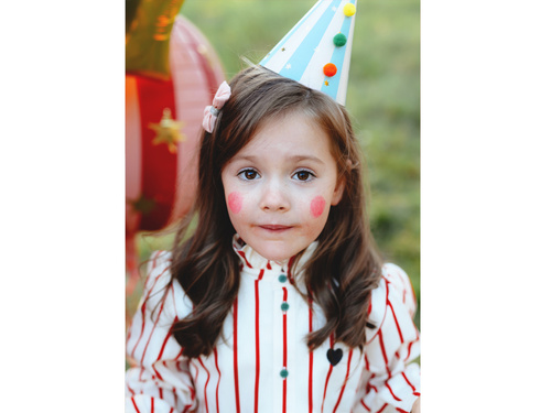 Papír sapkák pom-pomokkal - 6 db.