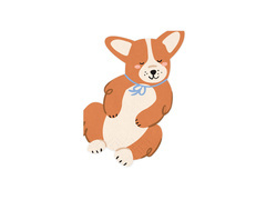 Corgi kutya születésnapi szalvéta - 12 db.