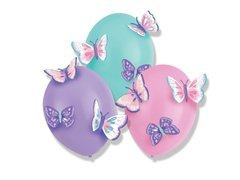 Latex lufi kiegészítőkkel Pillangók - 35,5 cm - 3 db.