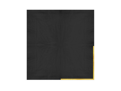 Fekete papírszalvéta aranyszegéllyel - 33 cm - 10 db.
