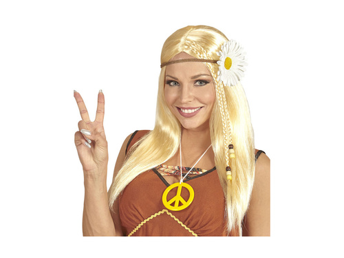 Szőke hippi paróka százszorszép fejpánttal