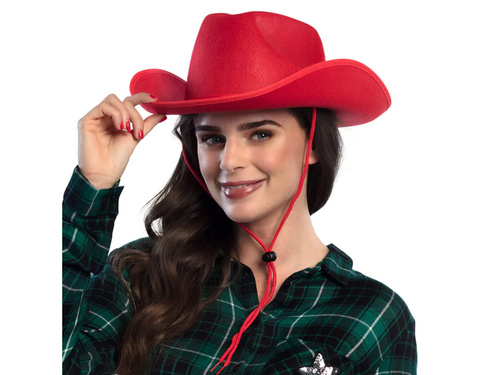 Piros cowboy kalap - 1 db.