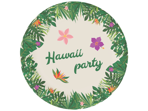 Hawaii Party papírtányérok - 18 cm - 6 db.