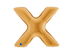 Fólia lufi X betű arany - 40" - 1 db.