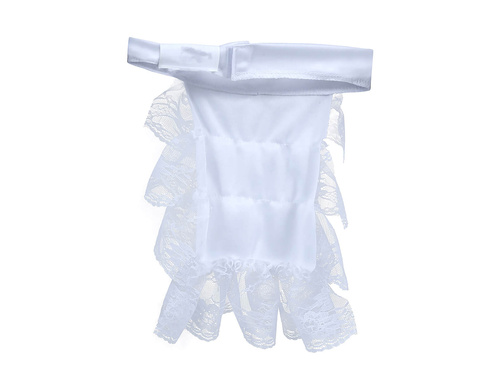 Fehér jabot brossal - 1 db.