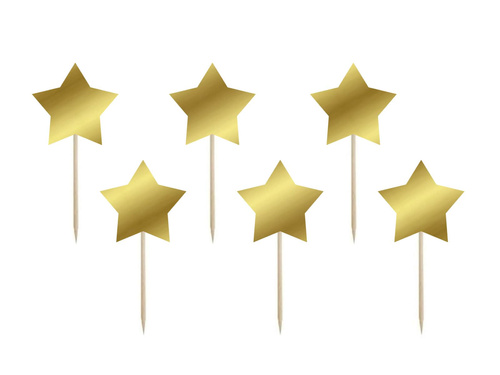 Arany csillagtollak - 7 cm - 6 db.