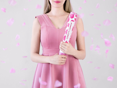 Lövőcső, rózsaszín műrózsa szirmok, 40cm, 1 db.