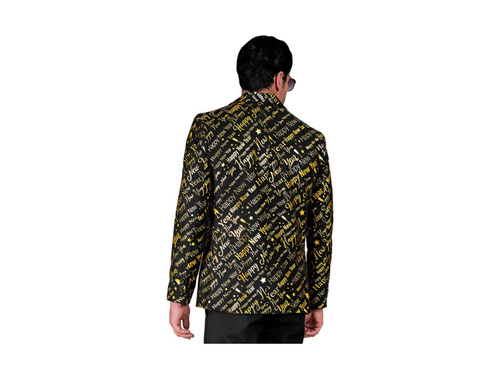 Boldog új évet party kabát - fekete