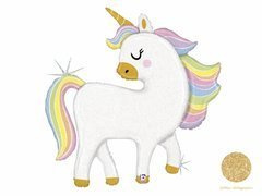 Pasztell Egyszarvú fólialufi - 122 cm - 1 db.