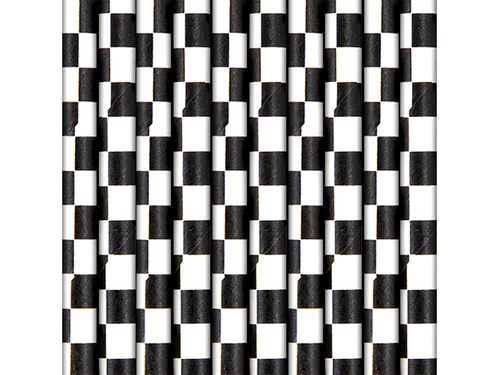 Kockás születésnapi szívószálak - 19,5 cm - 10 db.